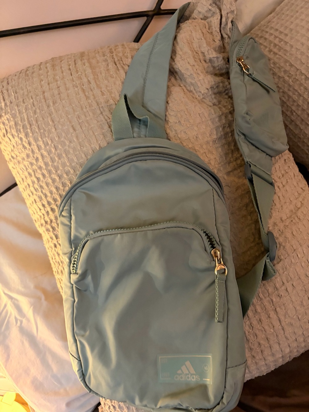 Adidas womens Sling Crossbody Bag in sage green